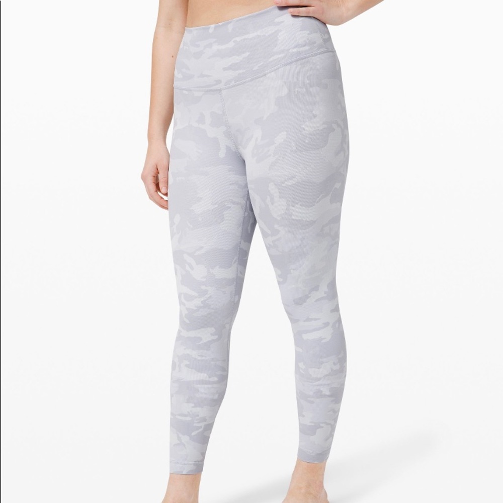 Wunder Under High-Rise Tight 25" Luxtreme - Jacquard grey camo ribbed 10 NWT